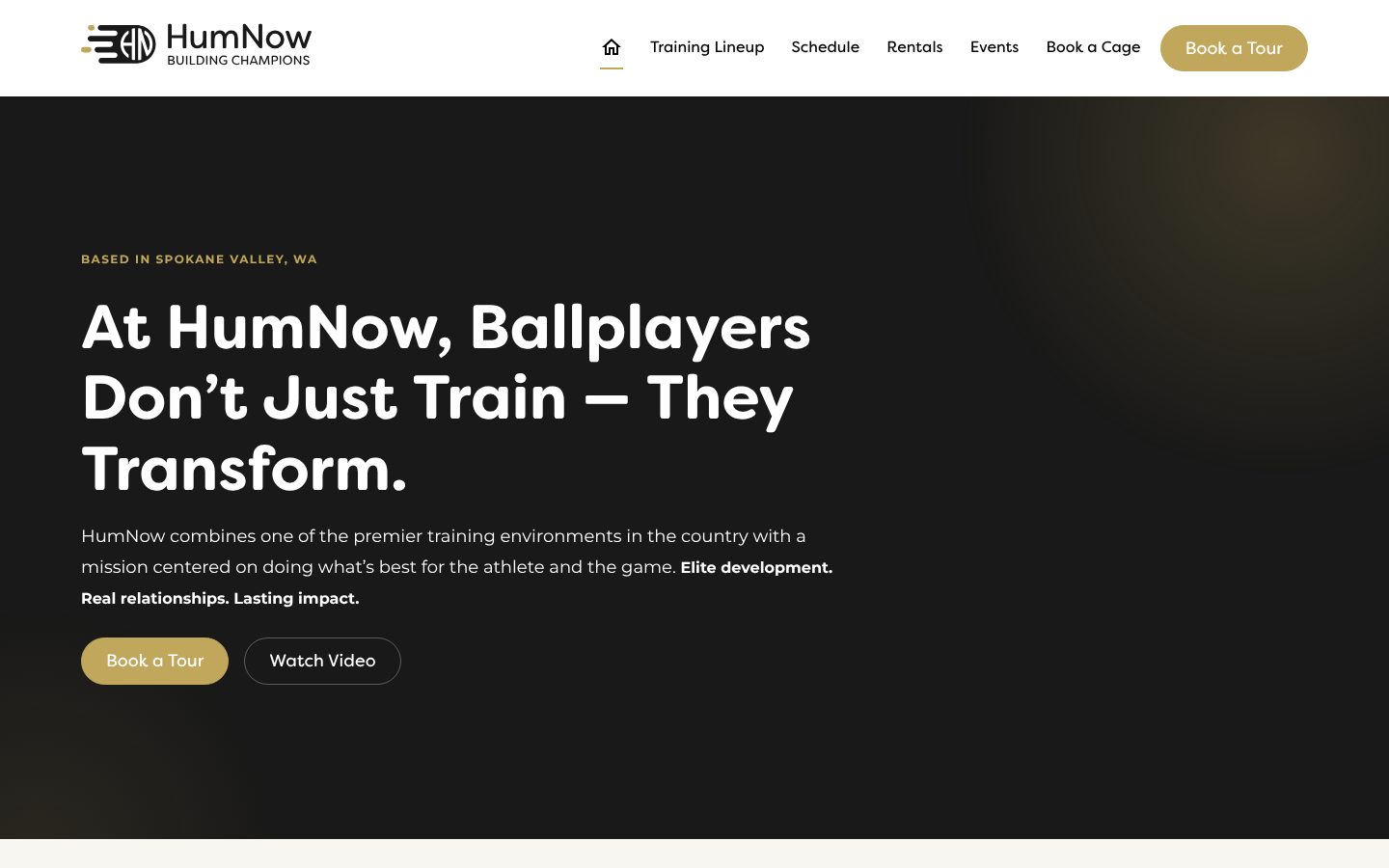 HumNow Sports website home page