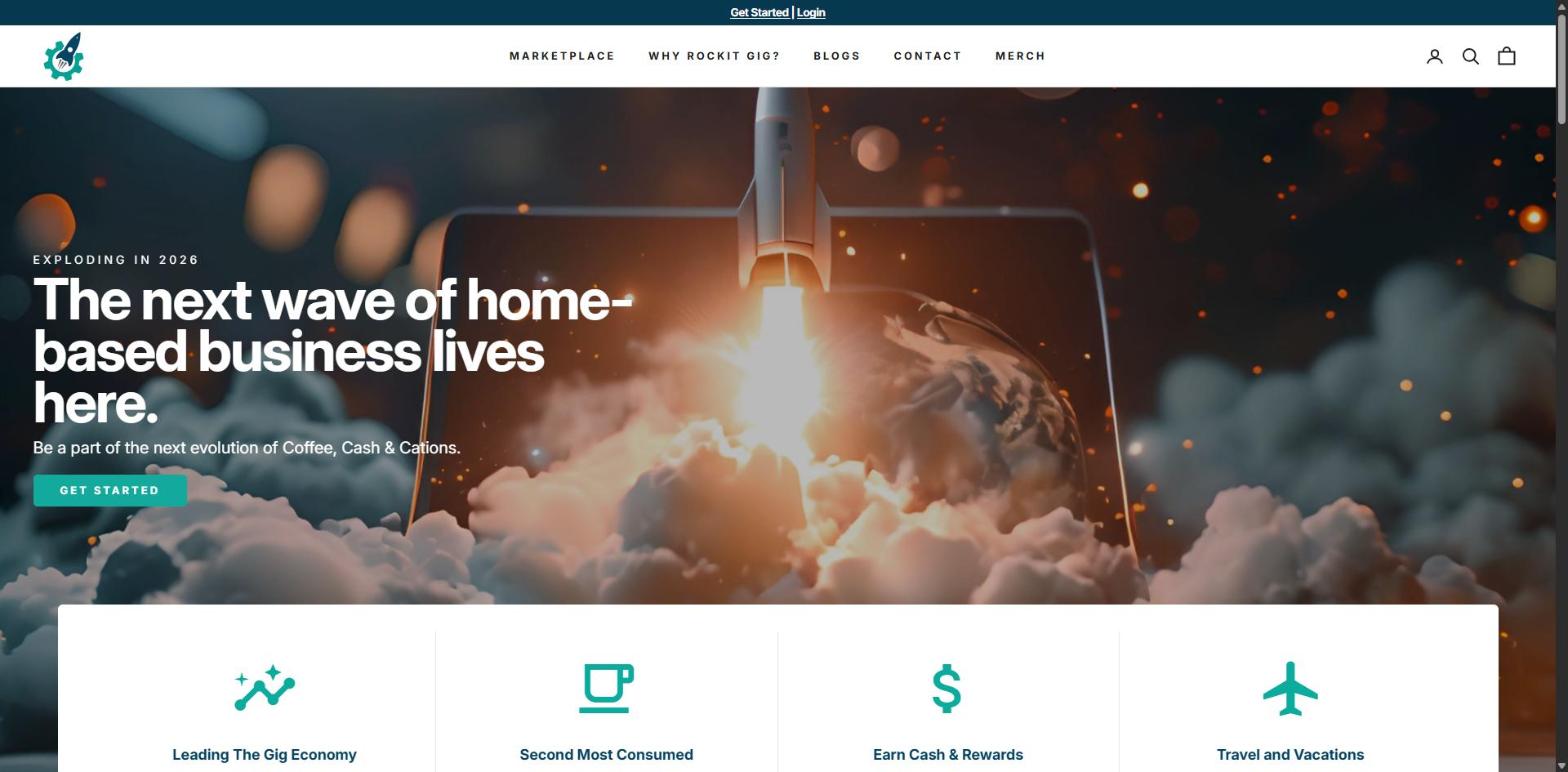 Rockit Gig website home page