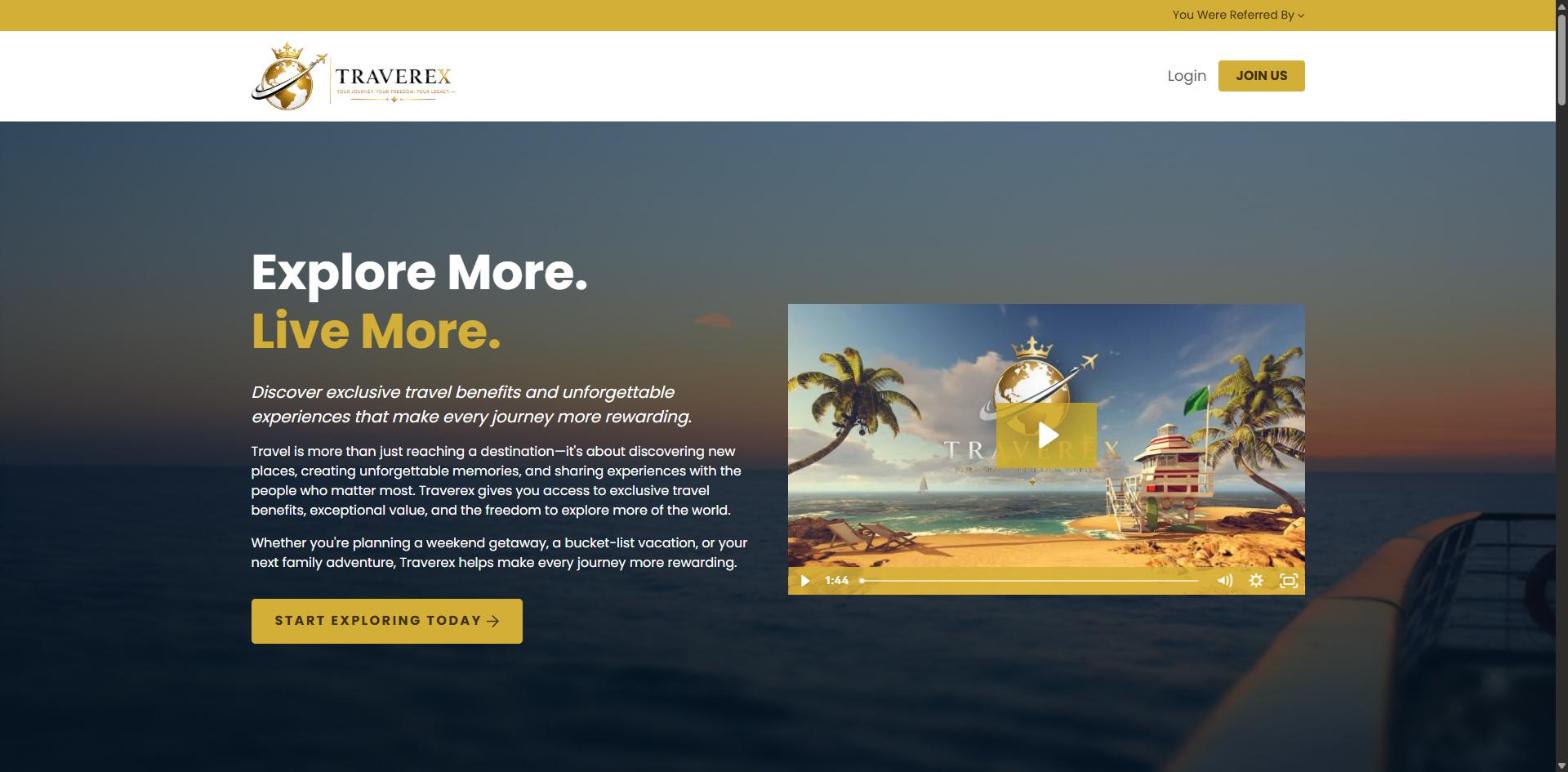 Traverex website home page